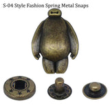 S-04 fashion spring metal snaps Antique Snaps Button Bronze Vintage Metal Snaps