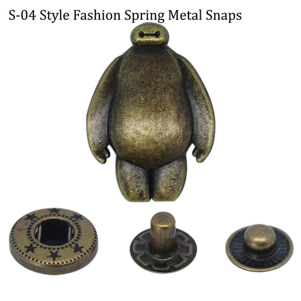50 Sets Brass Material Fashion Spring Metal Snapsleatherworking