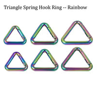 Triangle Spring Hook Ring -- Rainbow Triangle Outdoor Camping Hiking Keychain Snap Clip Hook