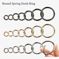 Round spring hook ring Round Carabiner Push Gate Metal Snap Open Hooks