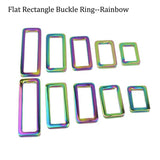 Rainbow Flat Square Buckle Bag Making Hardware Metal Rectangle Ring Webbing Belts Buckle for Handbag Leather Craft DIY AccessoriesRainbow Flat Square Buckle Bag Making Hardware Metal Rectangle Ring Webbing Belts Buckle for Handbag Leather Craft DIY Accessories