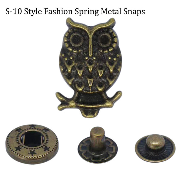 S-10 fashion spring metal snaps Antique Snaps Button Bronze Vintage Metal Snaps