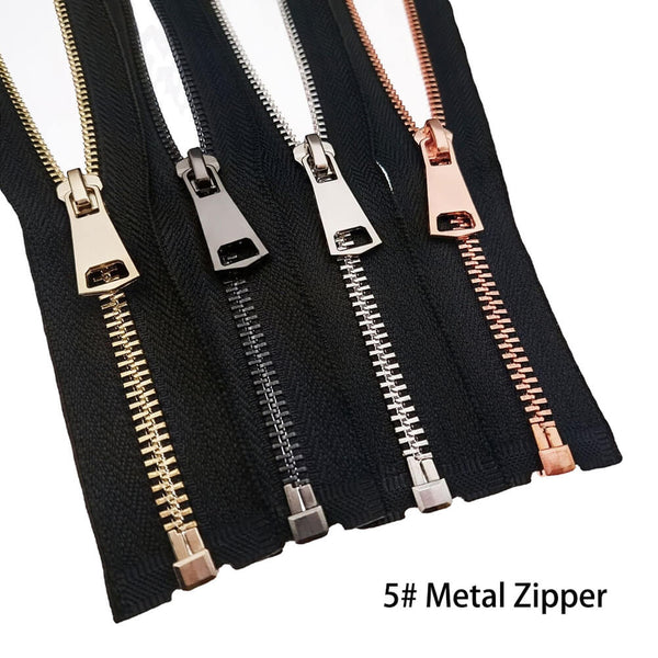5# Metal Zipper Metal Zipper Brass Separating Jacket Zipper Heavy Duty Metal Zippers for Jackets Sewing Coats Crafts