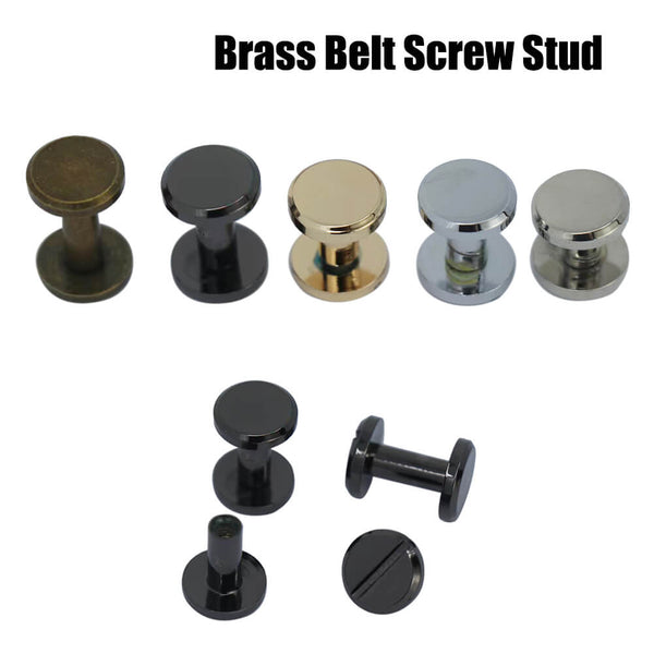 Solid Brass Chicago Screws for Leather, Belts, Handbags, Crafts & Accessories | Black Matte | 3/8 (CS7710-0G-BCD-50)
