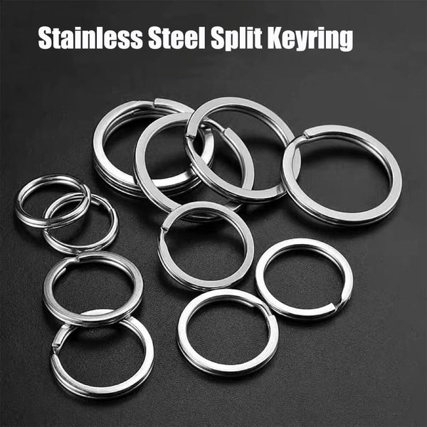Stainless Steel Split Keyring Flat Key Chain Rings Key Ring Connector