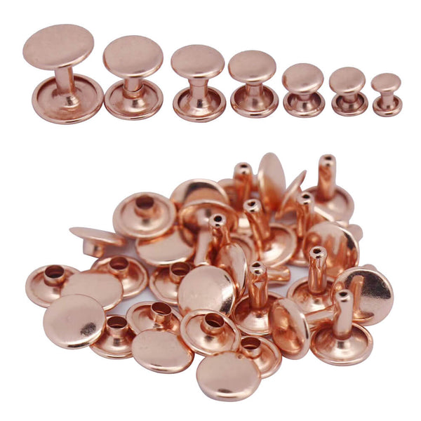 rose gold Rivets For Fabric Rivet For Leather Double Cap Rivets Leather  Rivets – SnapS Tools