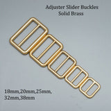 Solid Brass Adjuster Slider Buckles Belt Sliders Leathercraft Bag