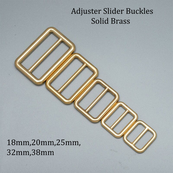 4pcs Adjustable Slide Buckle Belt Buckle Brass Metal Slide Strap
