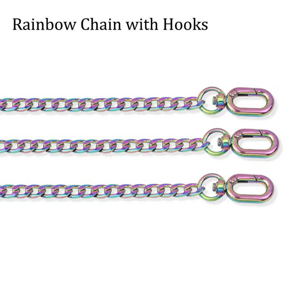 rainbow chain High Quality Purse Chain Replacement Handle Chain Bag Chain Clasp Strap