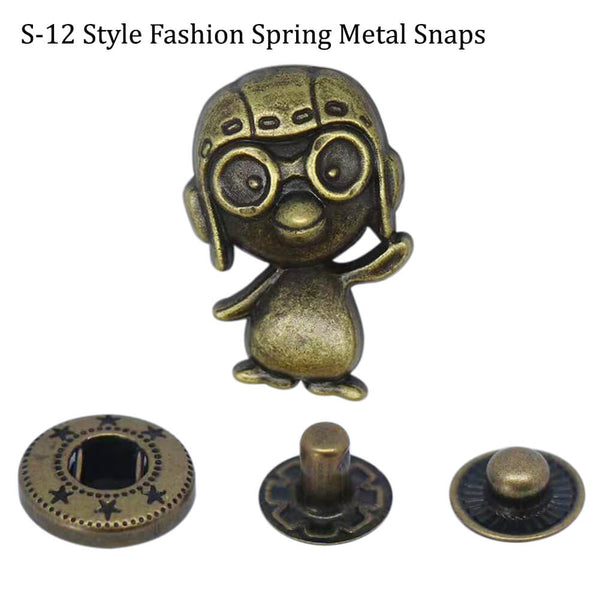 S-12 fashion spring metal snaps Antique Snaps Button Bronze Vintage Metal Snaps