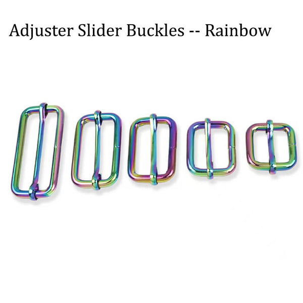 Rainbow Slide Buckle Bag Belt Strap Keeper Slider Triglide Adjuster Purse Make