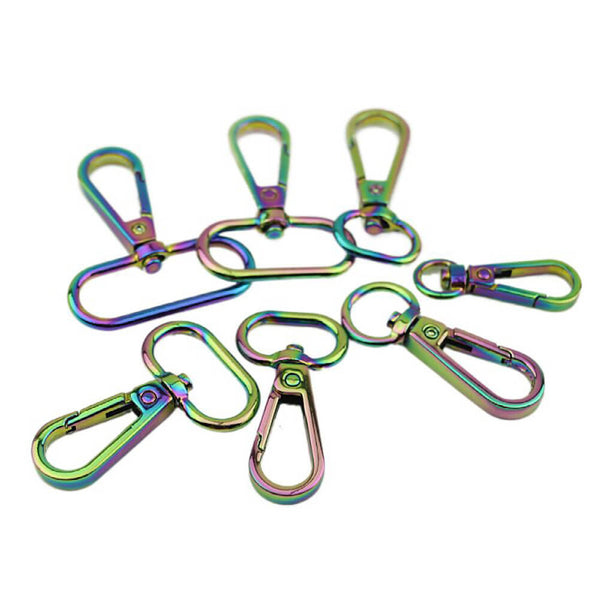 Rainbow Swivel Snap Clasps Set - Metal Swivel Lanyard Snap Hook with Split  Keychain Rings Purse Hardware Swivel Lobster Claw for Handbag Jewelry DIY  (Rainbow) : : Everything Else