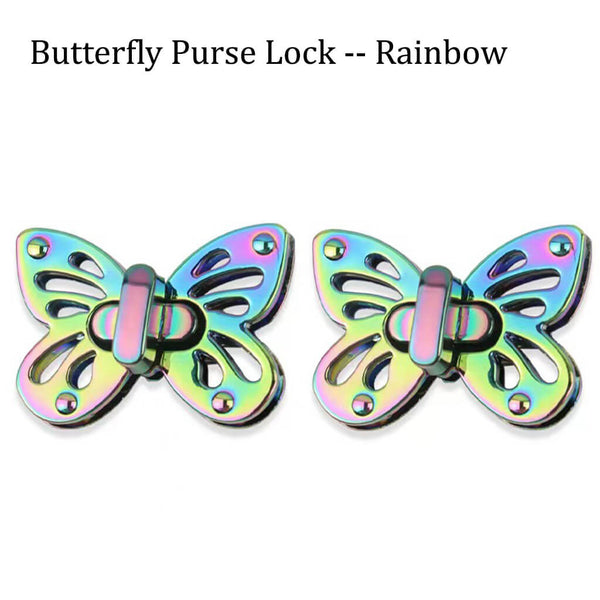 Butterfly Purse Lock Butterfly turn lock for purse handbag lock rainbow