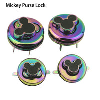 Rainbow Mickey Purse Lock Purse Lock Turn Lock Clasp Purse Closure Twist Lock Leathercraft Accessory Purse Lock