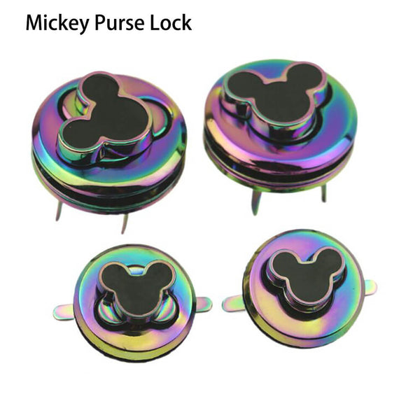 Rainbow Mickey Purse Lock Purse Lock Turn Lock Clasp Purse Closure Twist Lock Leathercraft Accessory Purse Lock