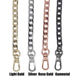 flat Chain Strap Handbag Chains Purse Chain Straps Shoulder Cross Body Replacement Straps with Metal Buckles