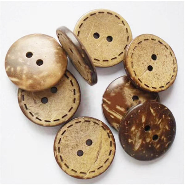Natural Coconut Shell Two-Holes Buttons Sewing Accessories Decorative Buttons