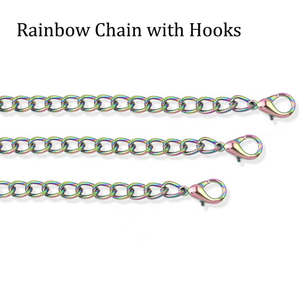 Rainbow purse chain with lobster clasps Twisted Chain Bag Chains Bag Chain purse clasp Curb chain purse hardware