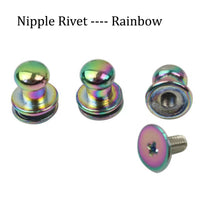 Rainbow Screw Back with screw, nipple Screw Button Screw Back for Leather Tags