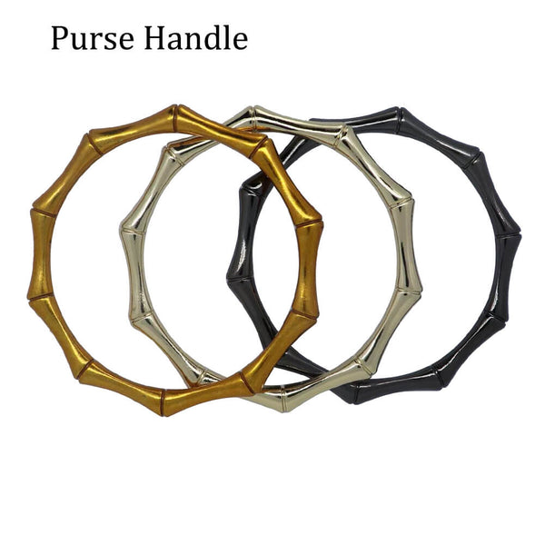 Zinc Alloy Round Bamboo Joint Shaped Handles Replacement Decorative Hold Hands Accessories for Purse Making Handbag Making