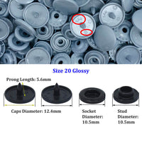 KAM Snaps Button Snap Fasteners KAM plastic Glossy Plastic Snap Button