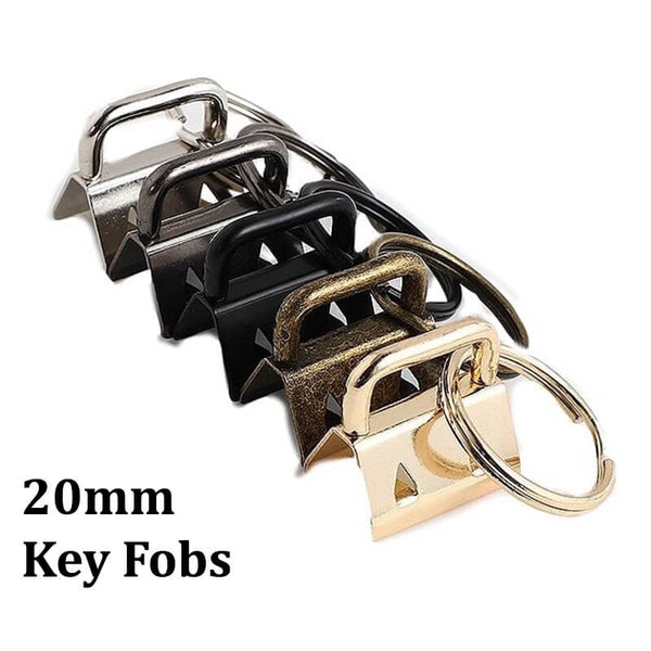 5 - 1.25 Inch Key Fob Hardware w/ Key Rings - Gunmetal for Making Wristlets
