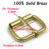 Solid Brass Belt Roller Buckles for Belt Bags Hardware Accessories DIY
