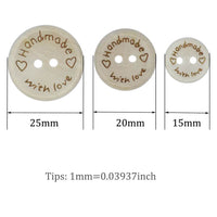 20 pcs Wooden Sewing Buttons Engraved Wooden Vintage Wood Buttons 2 Hole Sewing