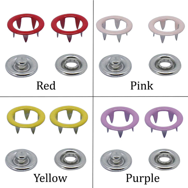 colorful Open Ring Snap Fasteners Open-Ring Grip Snaps Prong Snaps Bebeto Snaps