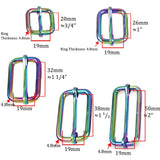 Rainbow Slide Buckle Bag Belt Strap Keeper Slider Triglide Adjuster Purse Make