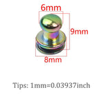 Rainbow Screw Back with screw, nipple Screw Button Screw Back for Leather Tags