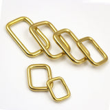 Solid Brass Split Rectangle Buckle Ring for Straps Bags Purse Belting