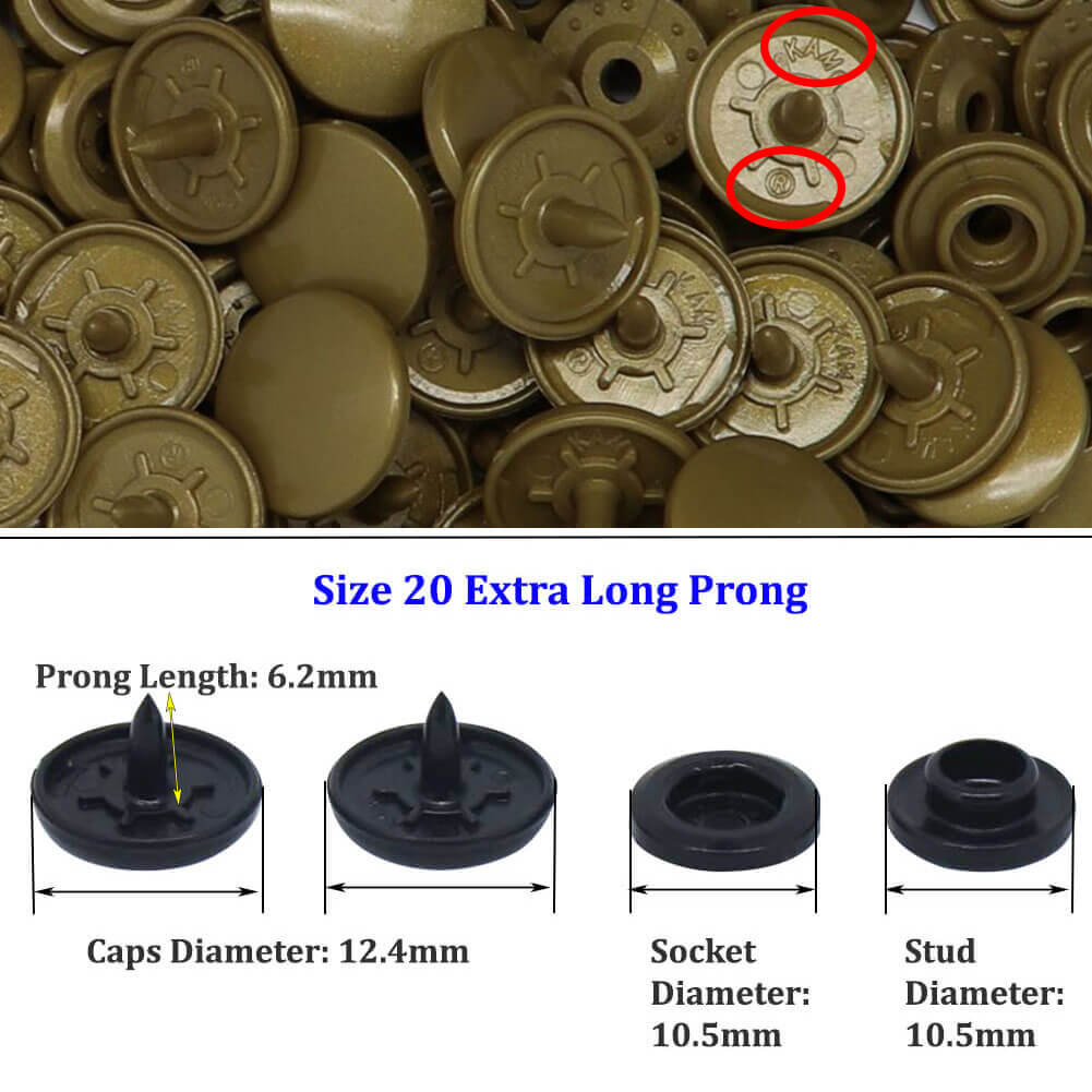 KAM® Long Prong Snaps Button Snaps KAM® Long Snaps KAM plastic snaps ...