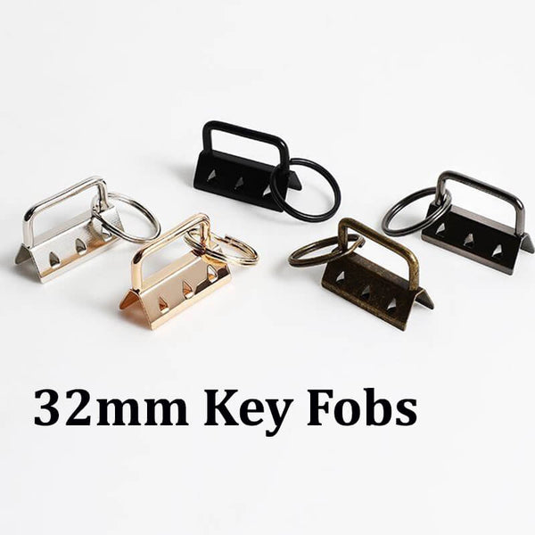 20pcs 1 Inch Key Fob Hardware with Key Rings Sets, Wristlet Clasp, Silver