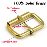 Solid Brass Belt Roller Buckles for Belt Bags Hardware Accessories DIY