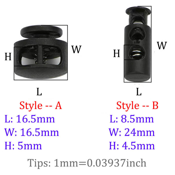 Colorful Spring Cord Lock Spring Elastic Fastener Toggles Plastic Cord ...