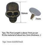 AM-2 Style Skull Rivets Cap Beads Nailhead Decorative Cap Rivet Punk Rivets