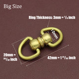360° Swivel Double Heads D-Ring Solid Brass Pocket Watch Swivel Double D ring connector Chain Buckle Leathercraft DIY Accessories
