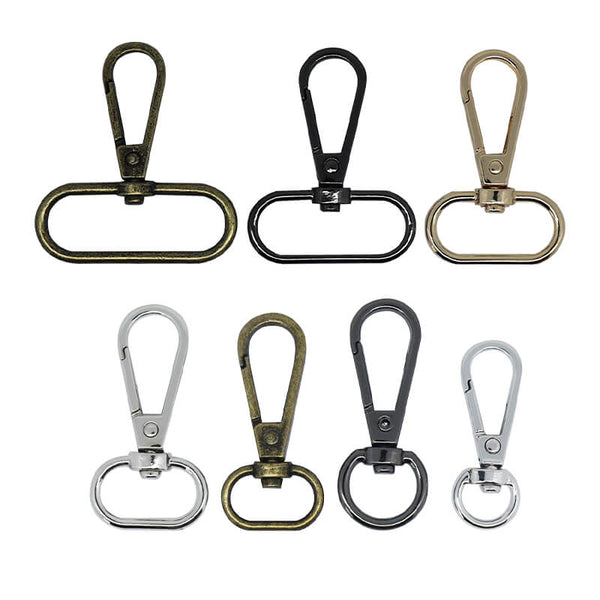 n/a 10pcs Metal 4 Sizes Snap Hook Trigger Lobster Clasps Clips Flat Bottom  Spring Gate Leather Craft Pet Leash Bag Strap (Color : Black, Size : ID  19mm) : : Home