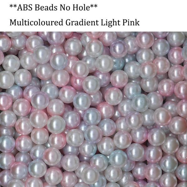 Multicoloured Gradient Light Pink ABS Pearl Beads No Hole Craft Loose