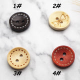 Wood Sewing Buttons Engraved Wooden Vintage Wood Buttons 2 Hole Sewing