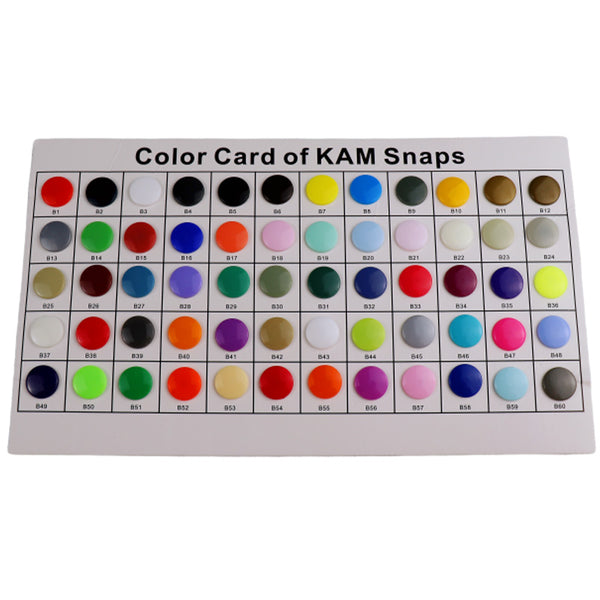 KAM Plastic Snaps Color Cards Plastic Snap Fasteners Plastic Fastener