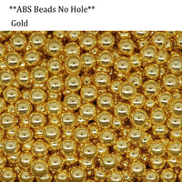 Gold ABS Pearl Bead No Hole Craft Loose Spacer Bead Assortment Plastic