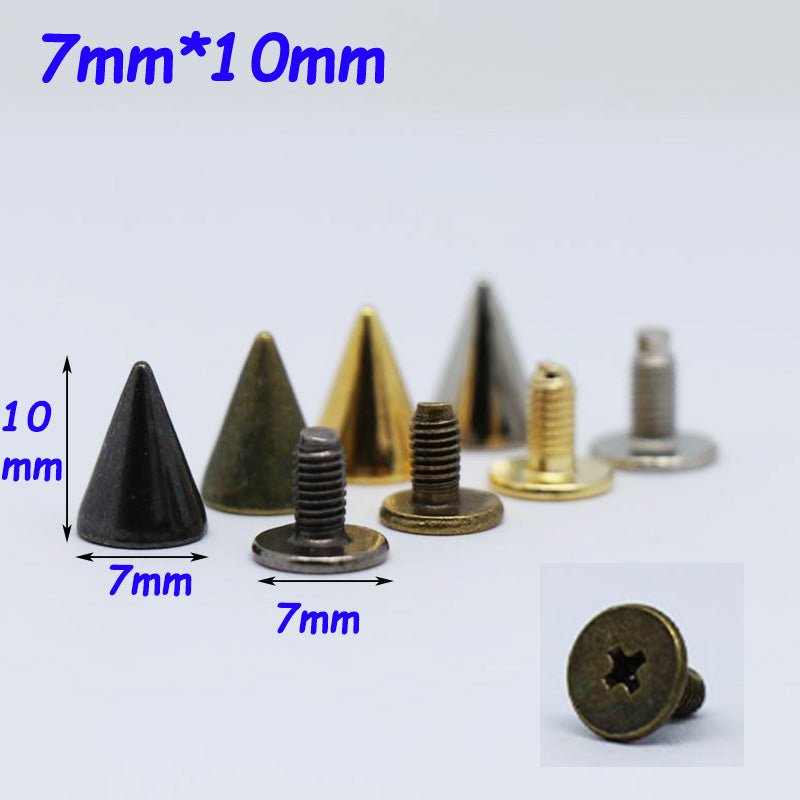 Cone Rivets Screw Bullet Punk Spikes Screw Punk Stud Bullet Cone Spike ...