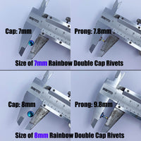 rainbow Rivets For Fabric Rivet For Leather Double Cap Rivets Leather Rivets