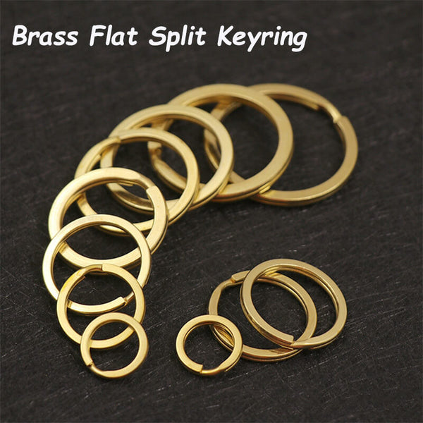 Solid Brass Flat Split Keyring Flat Key Chain Rings Key Ring Connector –  SnapS Tools
