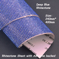 Rhinestone Sheet W Adhesive backed--Deep Blue Rhinestone