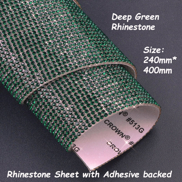 Rhinestone Sheet W Adhesive backed--Deep Green Rhinestone