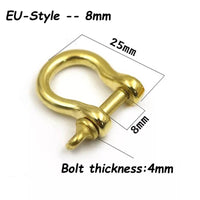 Solid Brass U Lock Clasp W Screw Rod Keychain Hook Screw Pin Shackles