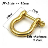 Solid Brass U Lock Clasp W Screw Rod Keychain Hook Screw Pin Shackles